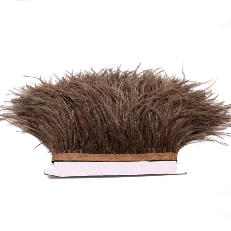 YEQIN 2 Yards Natural & Soft Ostrich Feathers Fringe Trims Ribbon - Used for Dress, Sewing Decoration, Craft Clothing, Boots, Wedding Decoration, DIY, Etc (Brown) - Image 4